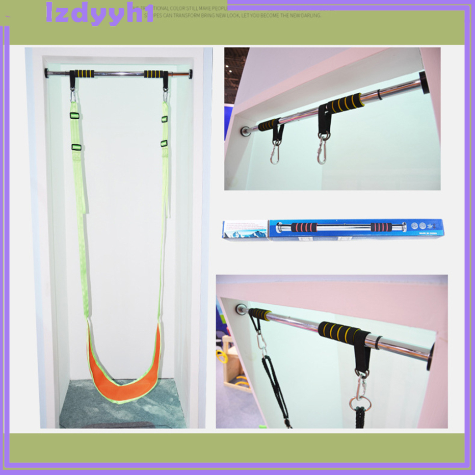 Heavy Duty Door Frame Horizontal Bar + Snap Hook Carabiner + Strap Set, Swing