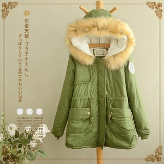 Áo parka cổ lông nữ