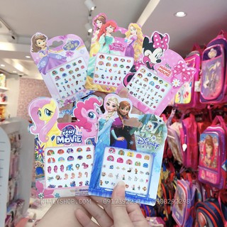 Nail sticker miếng dán móng tay hình Pony , Frozen , Sofia , Princess , Chuột Minnie Mickey siêu xinh cho bé gái trẻ em