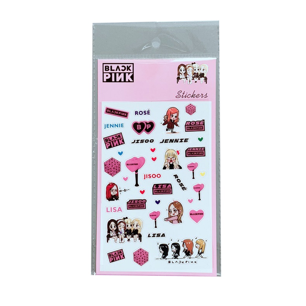 Miếng dán trang trí nhật ký/album ảnh hình nhóm nhạc Kpop BTS/Black pink/Twice bằng PVC DIY
