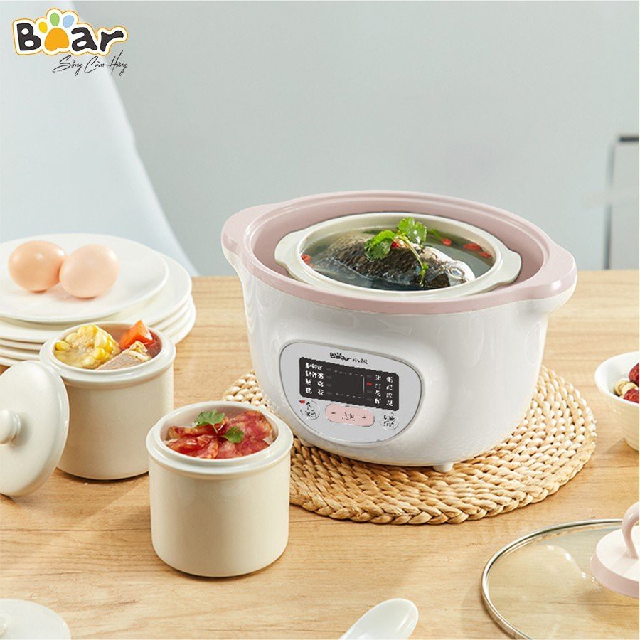 NỒI NẤU CHÁO, NINH, HẦM, HẤP CÁCH THỦY BEAR 1.6 LÍT - CÓ HƯỚNG DẪN TIẾNG VIỆT - BẢO HÀNH 12 THÁNG