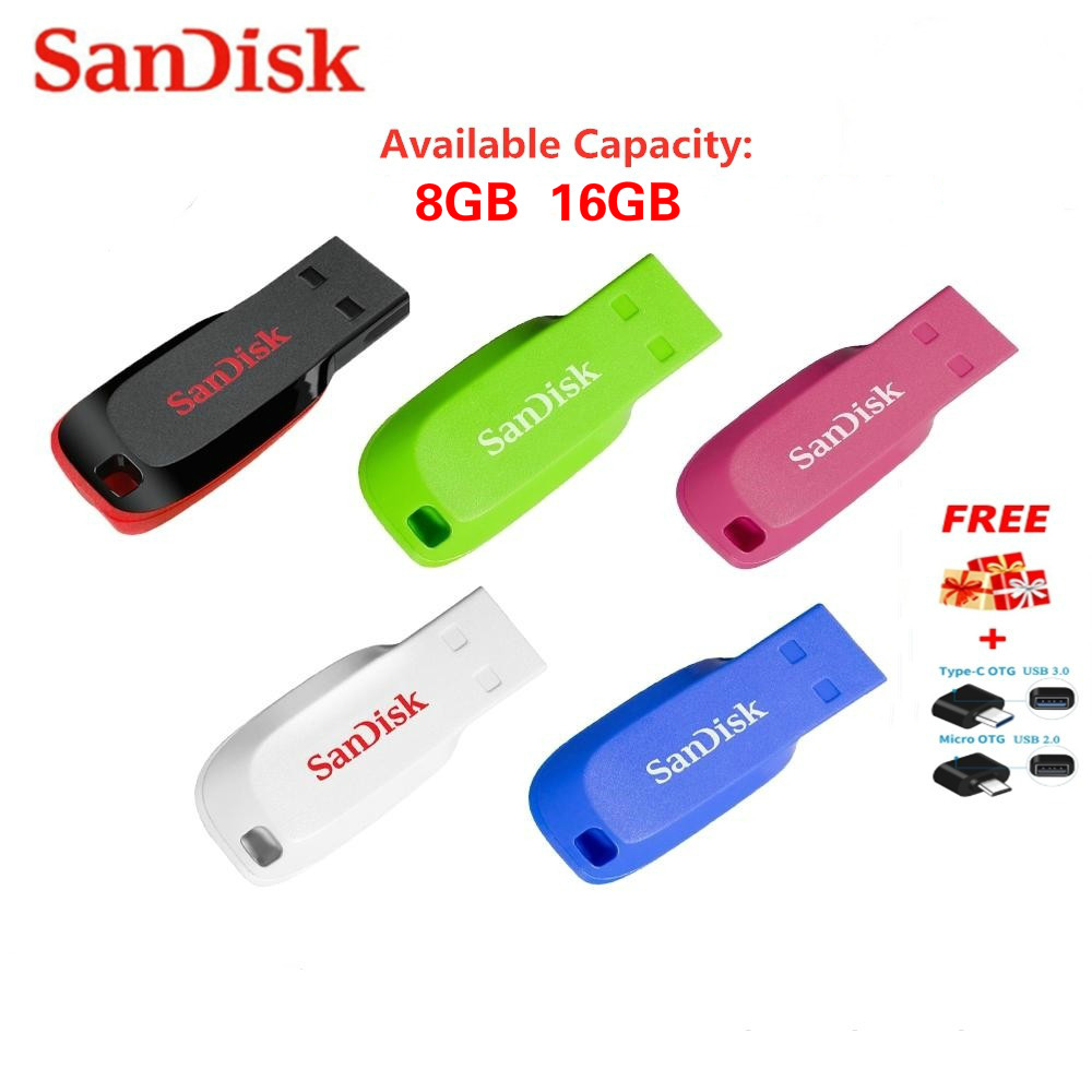 Usb Sandisk Sdcz50 8gb 16gb Màu Trắng / Xanh Dương / Hồng / Đen