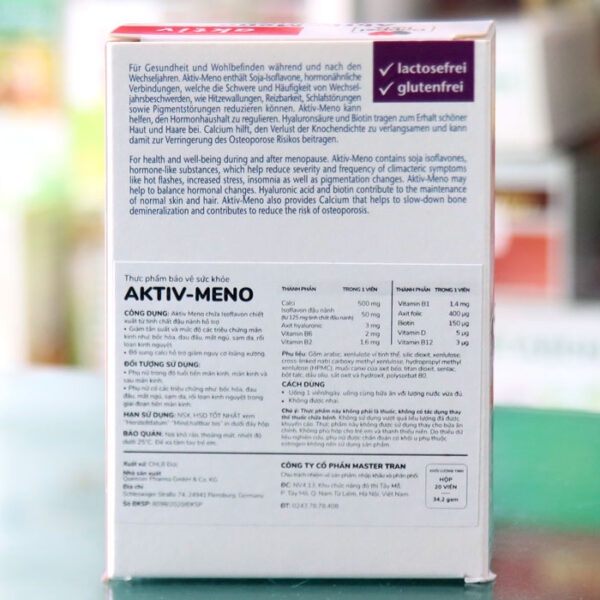 Aktiv Meno – Hỗ trợ giảm tần suất của triệu chứng mãn kinh, giảm rối loạn kinh nguyệt