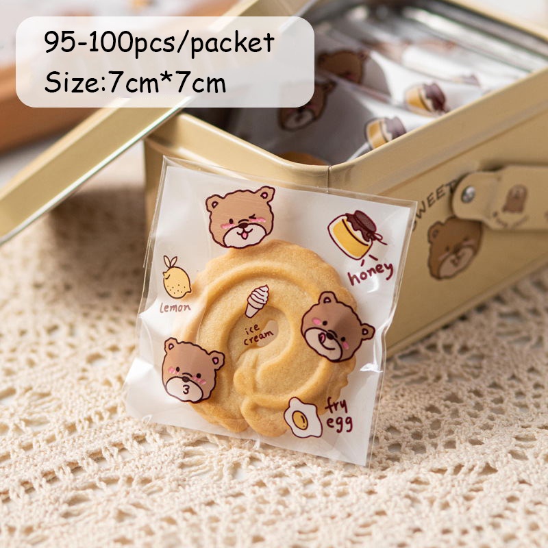 Túi Opp Đựng Bánh Kẹo Tự Dính Họa Tiết Bông Tuyết Hoạt Hình 7*7cm