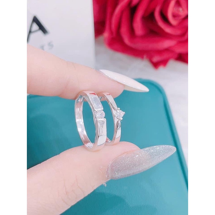 Nhẫn Đôi, Nhẫn Đôi Bạc Nam Nữ (Tặng Kèm Hộp) Cam Kết Chuẩn Bạc Ta Xịn Không Xỉn Màu- TSJC41