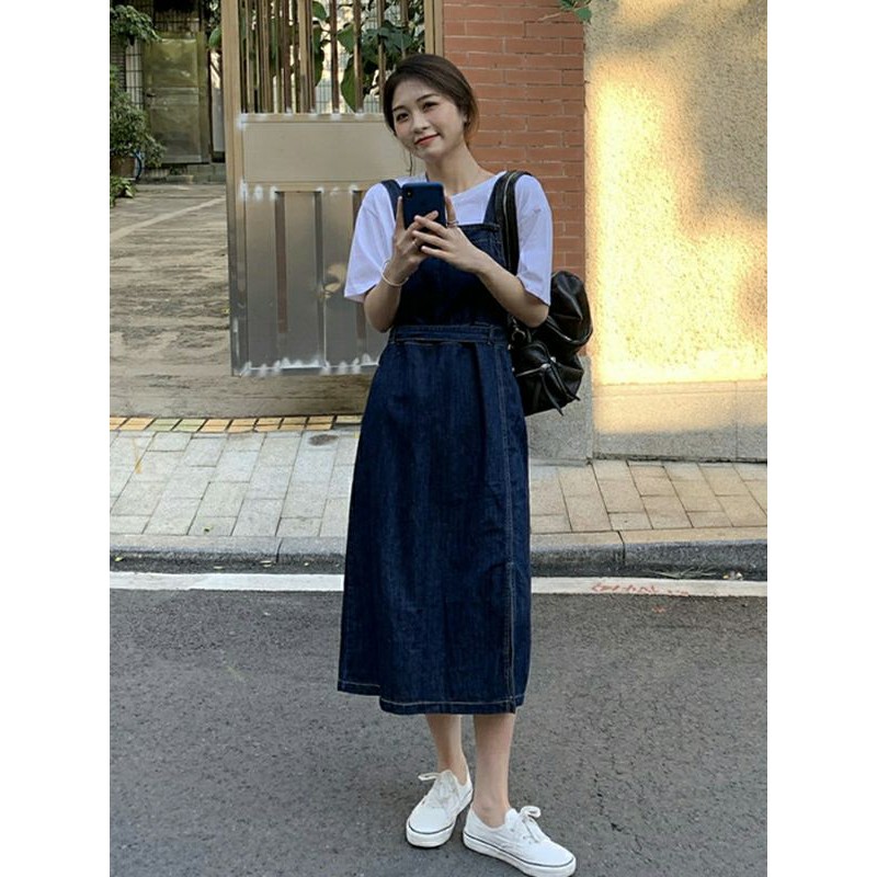 Yếm đầm dáng suông dài xẻ tà ulzzang order