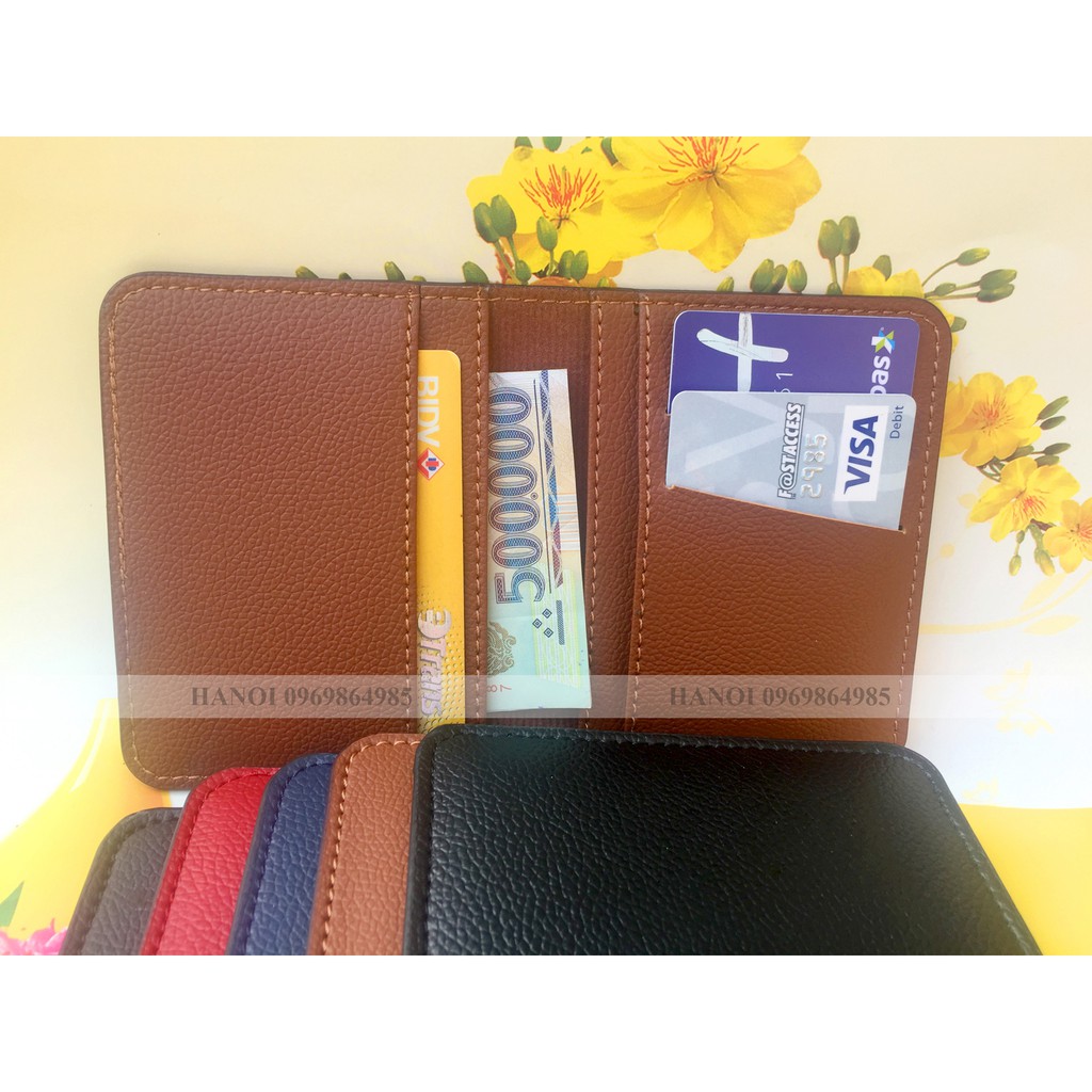[Mã WB10KD giảm 10k đơn Bất kỳ] Ví da Mini Unisex da PU cao cấp. Đựng thẻ ngân hàng, card visit, tiền..