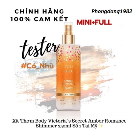 Xịt Dưỡng Thể Body Mist Victoria’s Secret Nhũ Kim Tuyến...