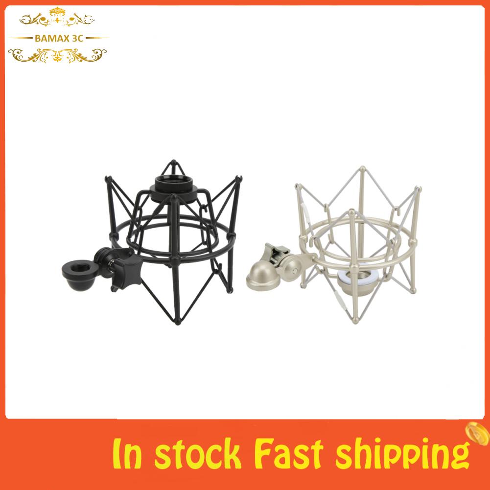 Bamaxis Microphone Shock Mount Clip Mic Anti Vibration Holder for Live Streaming Recording Studio
