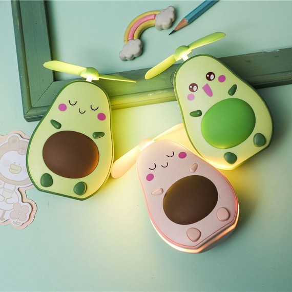 Quạt mini cầm tay 3 in 1 hình quả bơ siêu dễ thương đèn led - gương - quạt Pks TN ( Giao hình ngẫu nhiên) | BigBuy360 - bigbuy360.vn