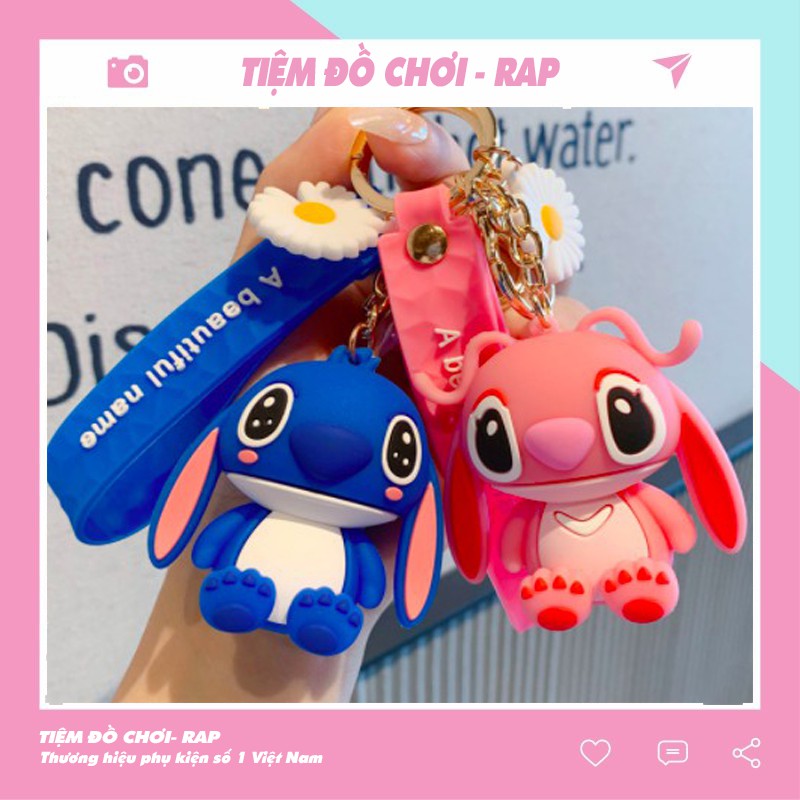 Móc khóa, móc túi hoạt hình Stitch phong cách Hàn Quốc dễ thương cute dùng làm quà tặng, dây treo balo, túi xách - Ráp