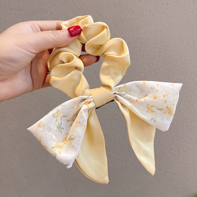 Dây Buộc Tóc Thắt Nơ Họa Tiết Hoa 2022 Mới Phong Cách Pháp