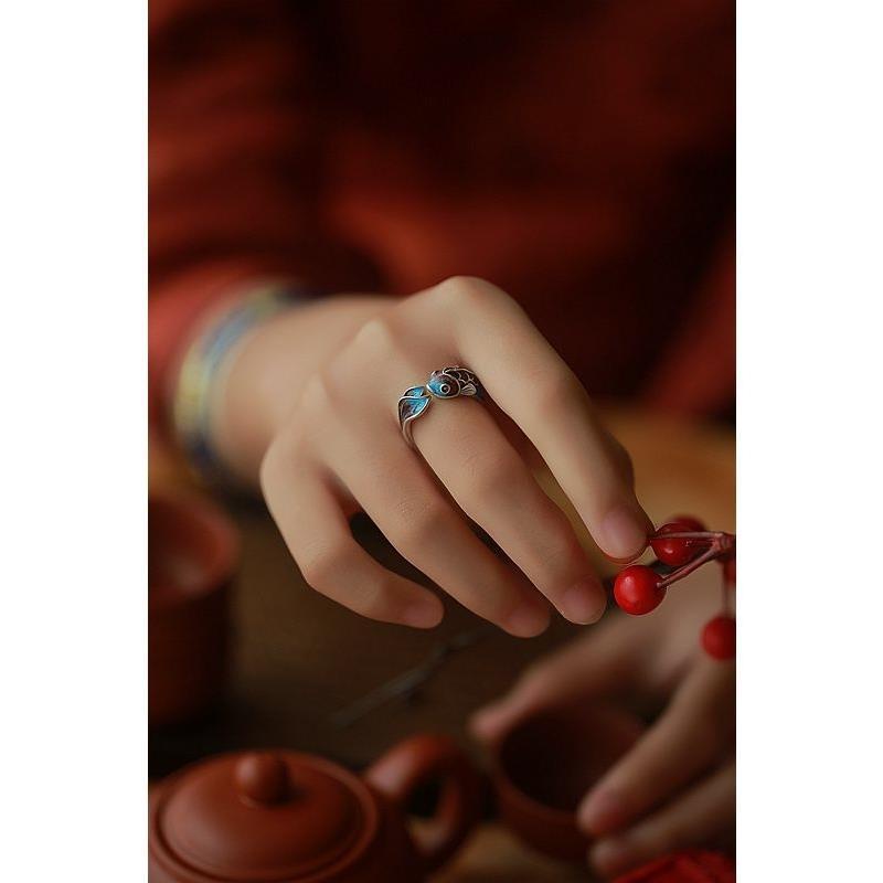 Nhẫn Hở Mạ Bạc 925 Phong Thủy Màu Sắc Đẹp Mắt