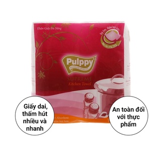 2 cuộn khăn giấy bếp đa năng Pulppy Supreme 2 lớp