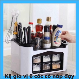 Kệ để đồ gia vị nhà bếp đa năng có che gia vị