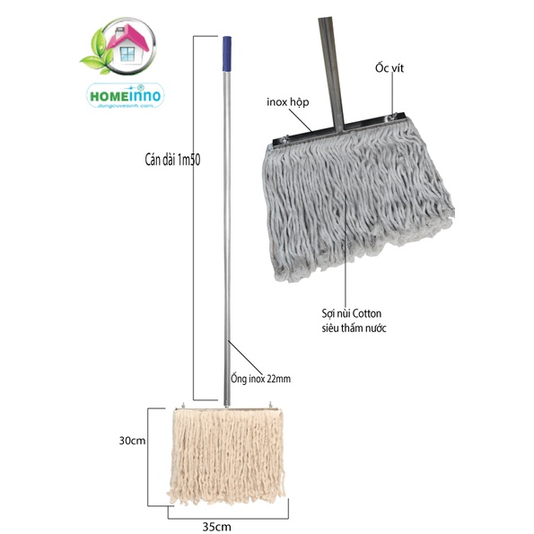 Cây lau sàn công nghiệp chữ T Homeinno
