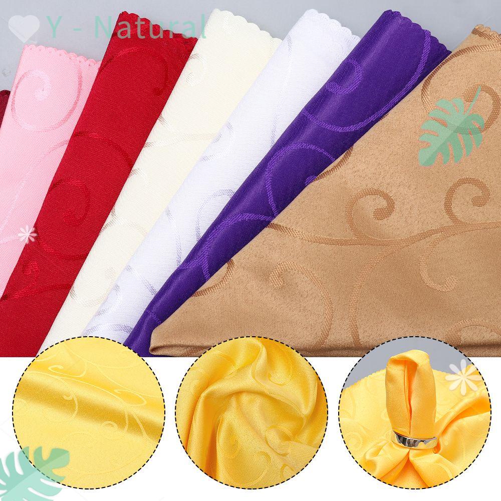 YNATURAL 48cm Birthday Square Napkin Polyester Satin Fabric Table Napkins Cloth Wedding Home Decoration Party Supplies Hotel Pocket Handkerchief/Multicolor