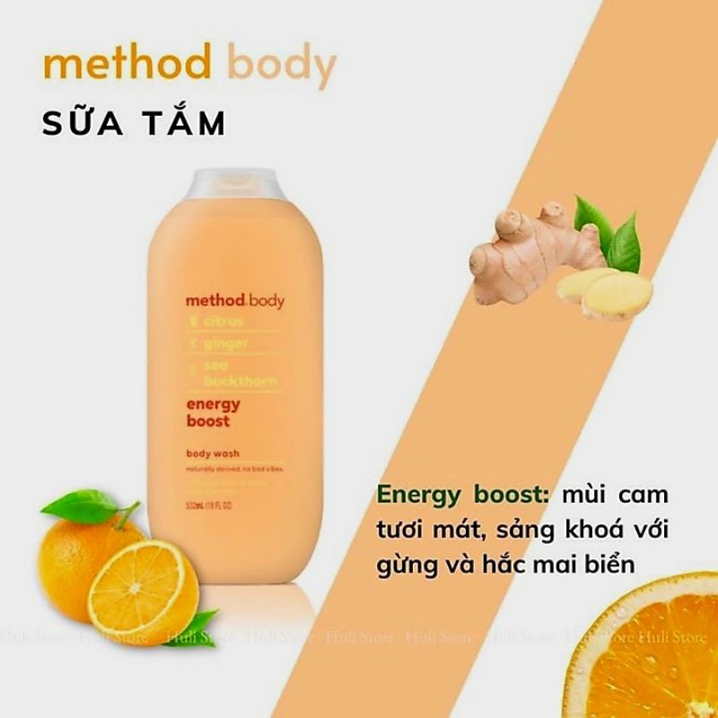 Sữa tắm dưỡng ẩm method body Oganic úc - method body wash loại bỏ tế bào chết 532ml