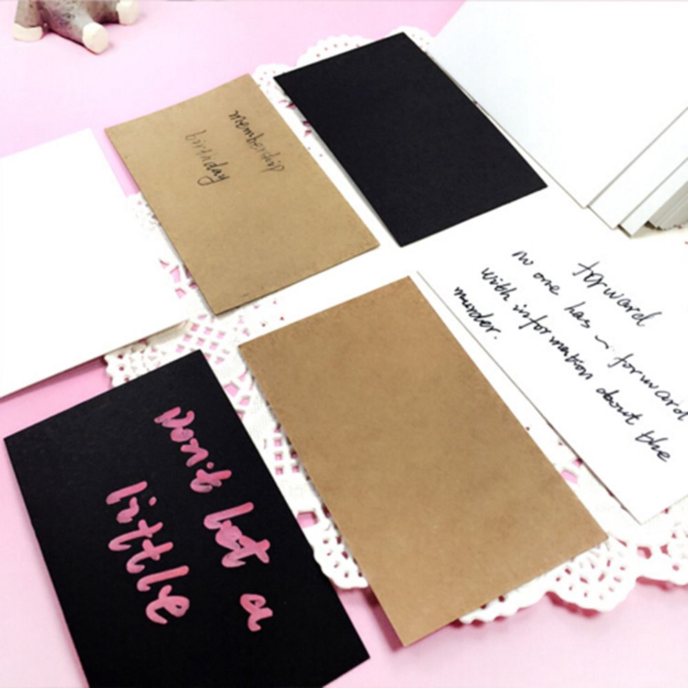 Set 20/100 thiệp trơn mừng đám cưới/cám ơn DIY bằng giấy kraft phong cách cổ điển