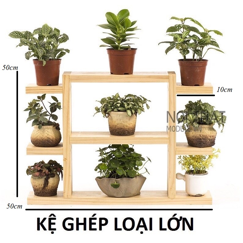 Kệ gỗ để hoa cây cảnh, kệ decor để bàn trang trí ban công sân vườn chất liệu gỗ tự nhiên bền đẹp ( nhiều kích thước )