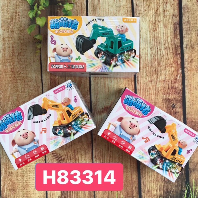 Đồ chơi xe múc cẩu pin có đèn và nhạc cho bé