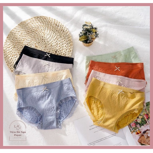 Quần lót nữ cotton không đường may, thoáng khí giữa eo cao cấp kháng khuẩn giá rẻ POPPY QL02 | BigBuy360 - bigbuy360.vn