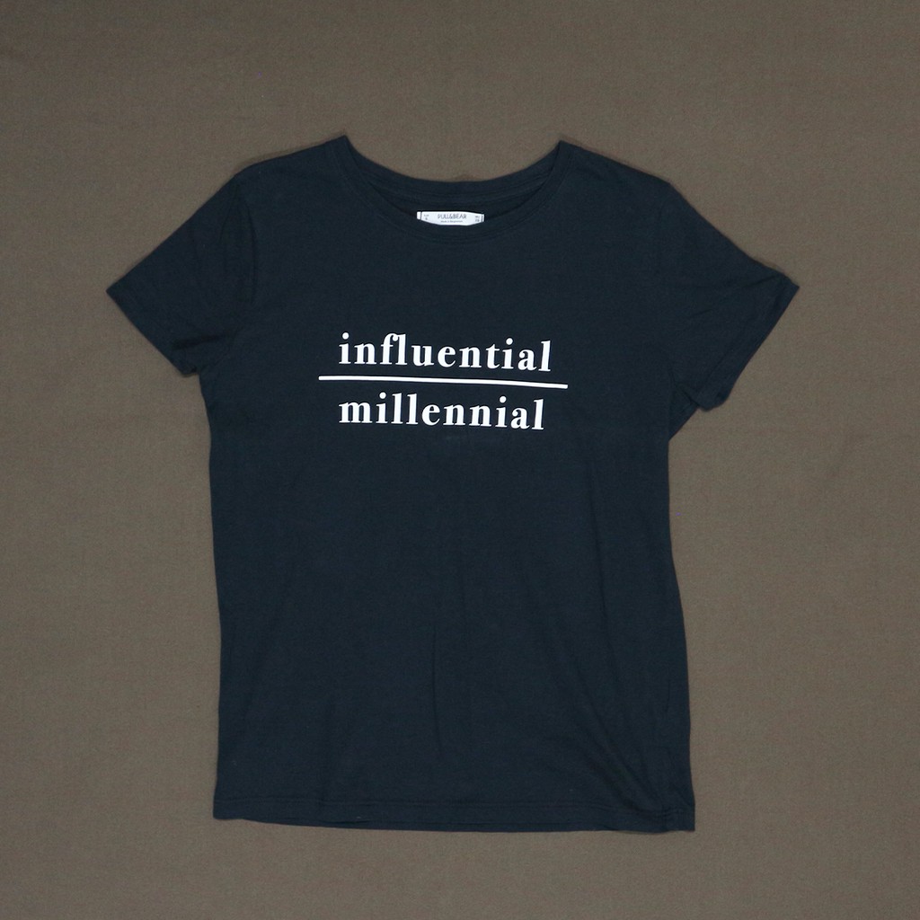 (Thanh lý) Áo thun slogan đen Pull&Bear size S