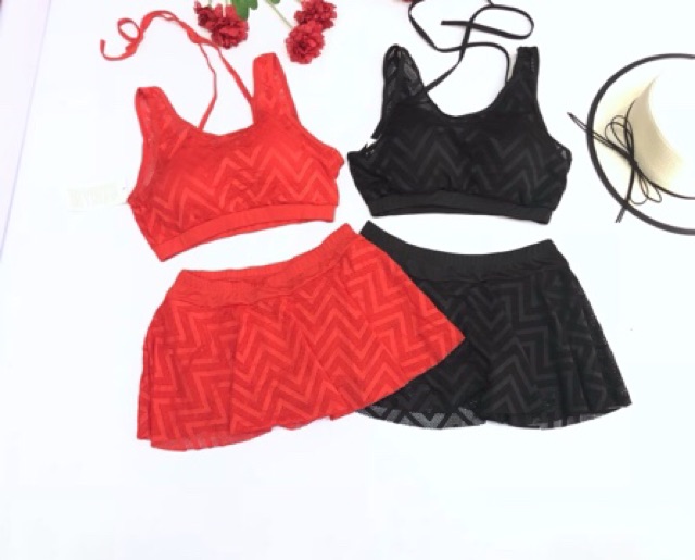 Bộ bơi bikini 2 mảnh chân váy kèm quần trong | BigBuy360 - bigbuy360.vn