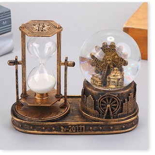 Retro Phát sáng Pha lê Quả cầu Đồng hồ cát Trang trí