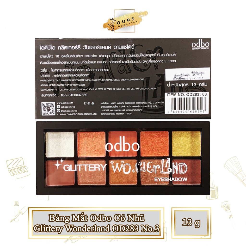 [Auth Thái] Bảng Màu Mắt Odbo Có Nhũ Tông Đỏ Cam Đất Wonderland OD283 - Bảng Phấn Mặt Odbo Có Nhũ Tông Đỏ Đất Wonderland | BigBuy360 - bigbuy360.vn