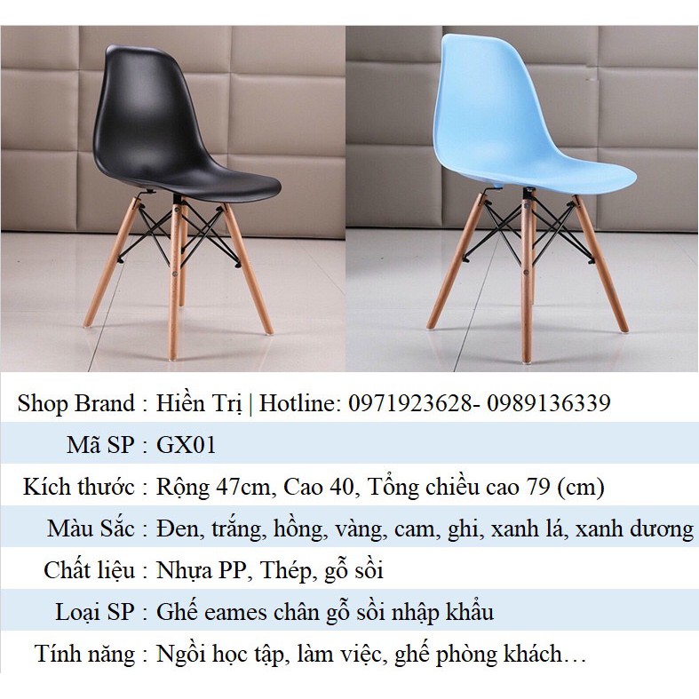Ghế Làm Việc EAMES Chân Gỗ SỒI Dành Cho Phòng ĂN,Phòng KHÁCH,Cafe,Văn Phòng,Học tập