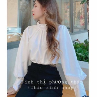 Áo sơmi trắng tiểu thư viền bèo