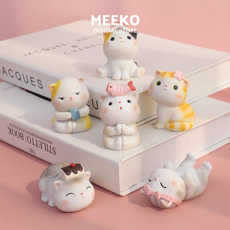 Set 3 Chiếc Mèo Shiro Kitten Hạnh Phúc MEEKO