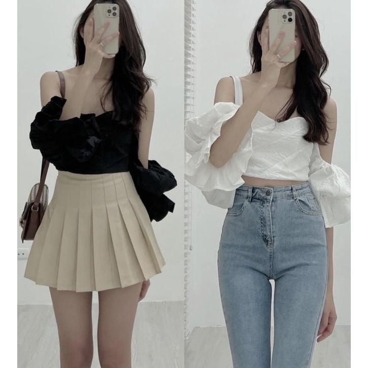 ÁO CROPTOP TAY BỒNG TRỄ VAI XỐP NỔI ”ELLY TOP” SIÊU XINH