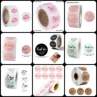 Cuộn 500 tem dán  thank you nhìu mẫu