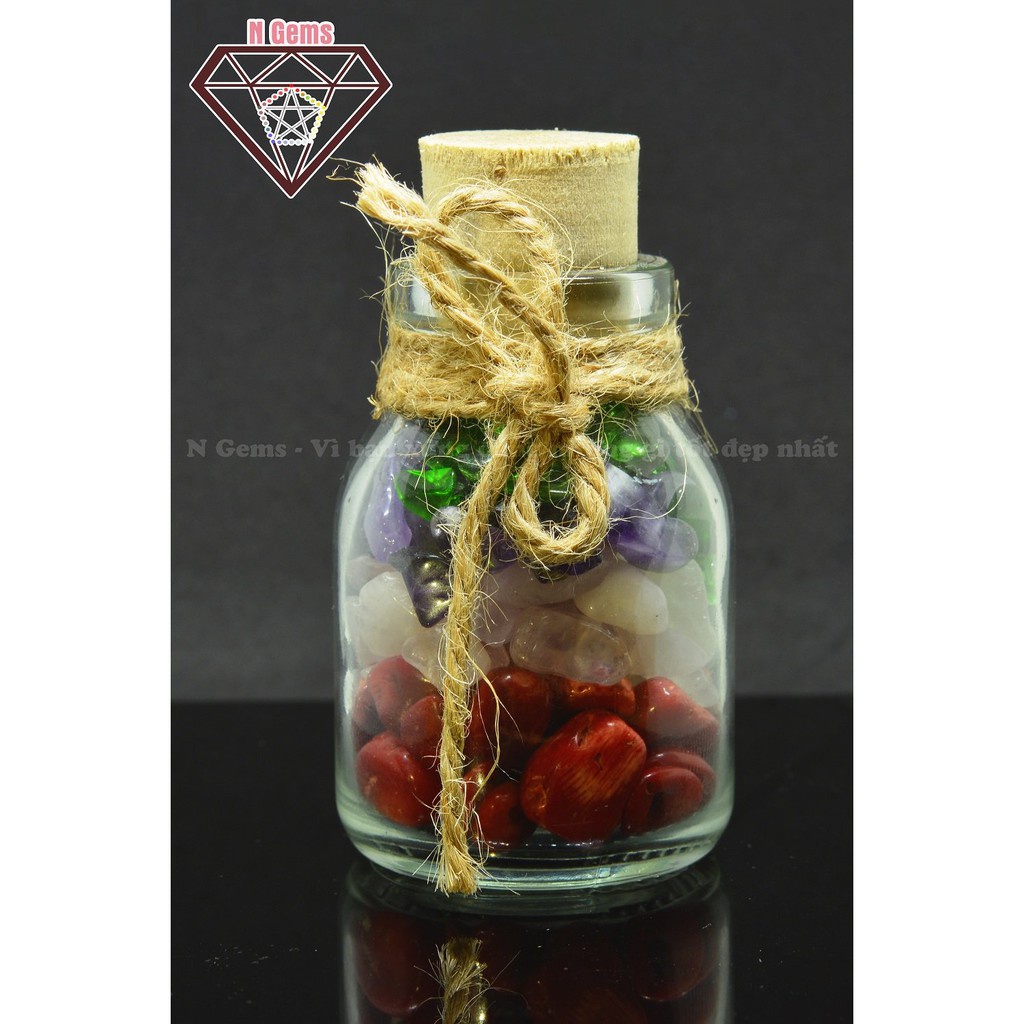 Lọ đá phong thủy nhiều màu hợp tất cả các mệnh dùng để trang trí làm quà tặng hoặc thanh tẩy