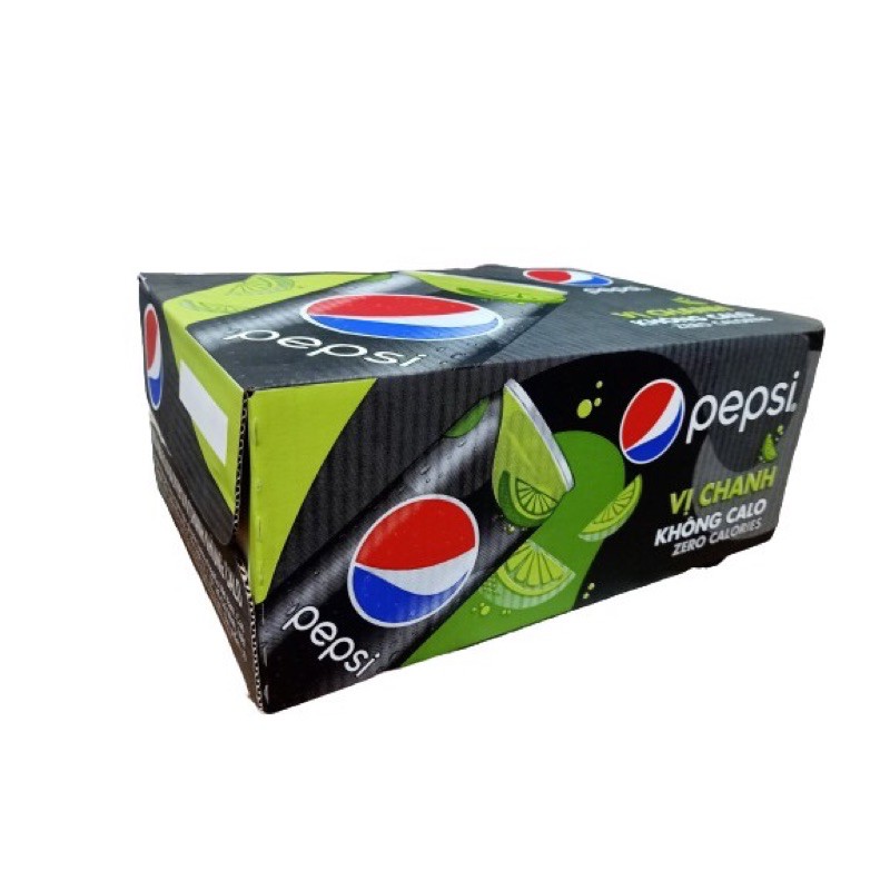 Thùng 24 lon nước Pepsi vị chanh không calo 330ml