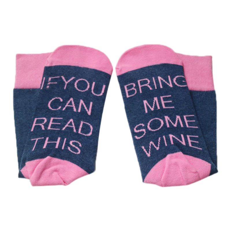 Vớ Cao Su Cổ Cao Chống Trượt In Chữ Vui Nhộn Thời Trang Unisex