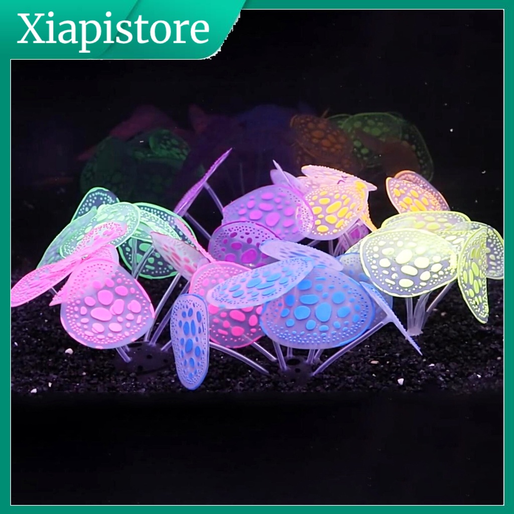 San hô silicone màu dạ quang trang trí bể cá
