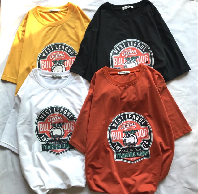 [FREESHIP] Áo Thun Tay Lỡ 💖 Form Rộng Unisex Nam Nữ 💖 Phong Cách Ulzzang Hàn Quốc TEAM BULLDOG Unisex | BigBuy360 - bigbuy360.vn