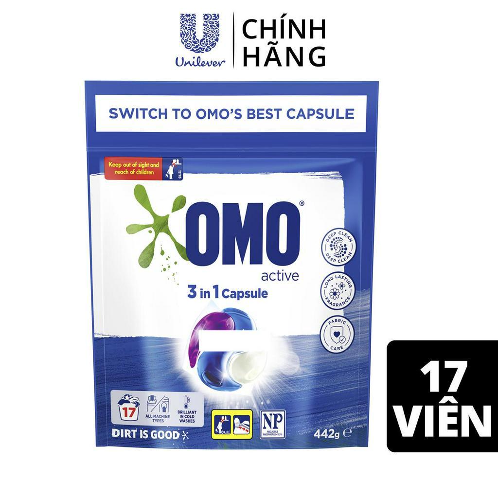 Túi Viên Giặt Tiện Lợi OMO Công Nghệ Anh Quốc (17 Viên/Túi)