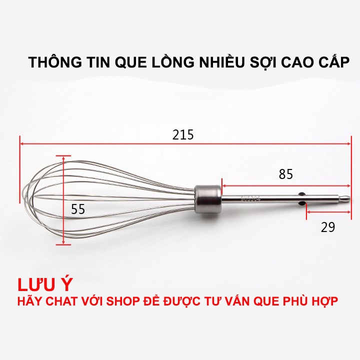 QUE ĐÁNH TRỨNG DÙNG CHO MÁY BLUESTONE CHẤT LIỆU INOX 304 CAO CẤP