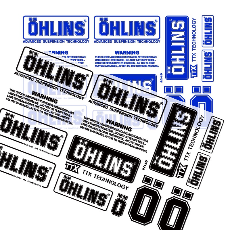 Nhãn dán giảm xóc ohlins cho đề can xe máy vinyl không thấm nước logo dán chuyển trong suốt