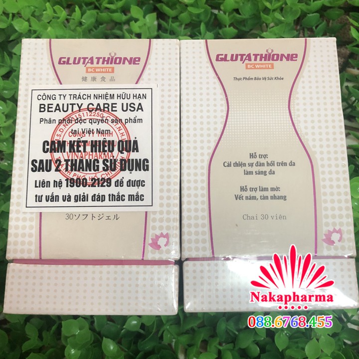 Glutathione BC White - Viên uống làm trắng sáng da, giảm thâm nám, tàn nhang, nếp nhăn, cải thiện sinh lý nữ