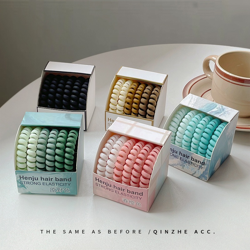 Set 6 Dây Cột Tóc Lò Xo Nhiều Màu Sắc Cá Tính Cho Nữ