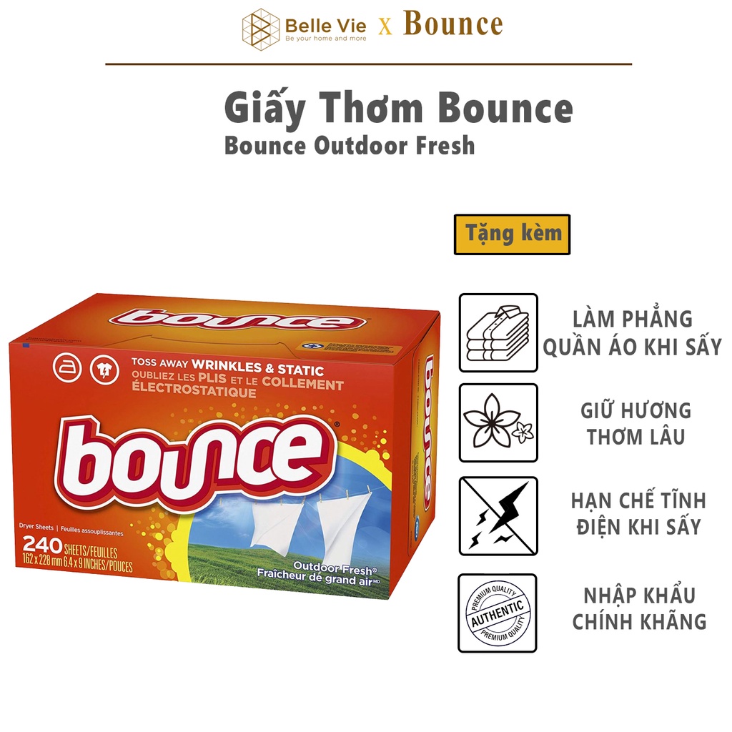 Giấy Thơm Quần Áo Bounce Giấy Thơm Làm Mềm Vải Và Khử Mùi Ẩm Mốc Chính Hãng Nhập Khẩu Từ Mỹ