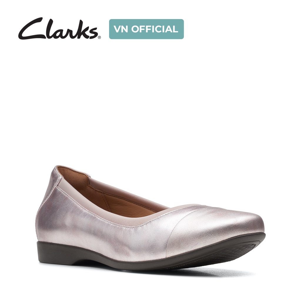 Giày sục búp bê nữ CLARKS Un Darcey Cap 2 màu Platinum