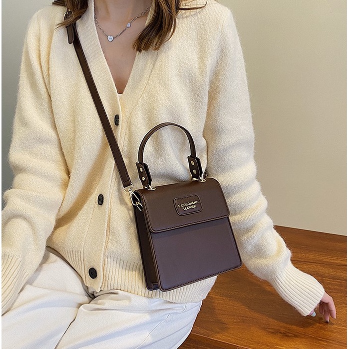 Túi đeo chéo nữ, hình vuông, phong cách vintage, retro - TX021