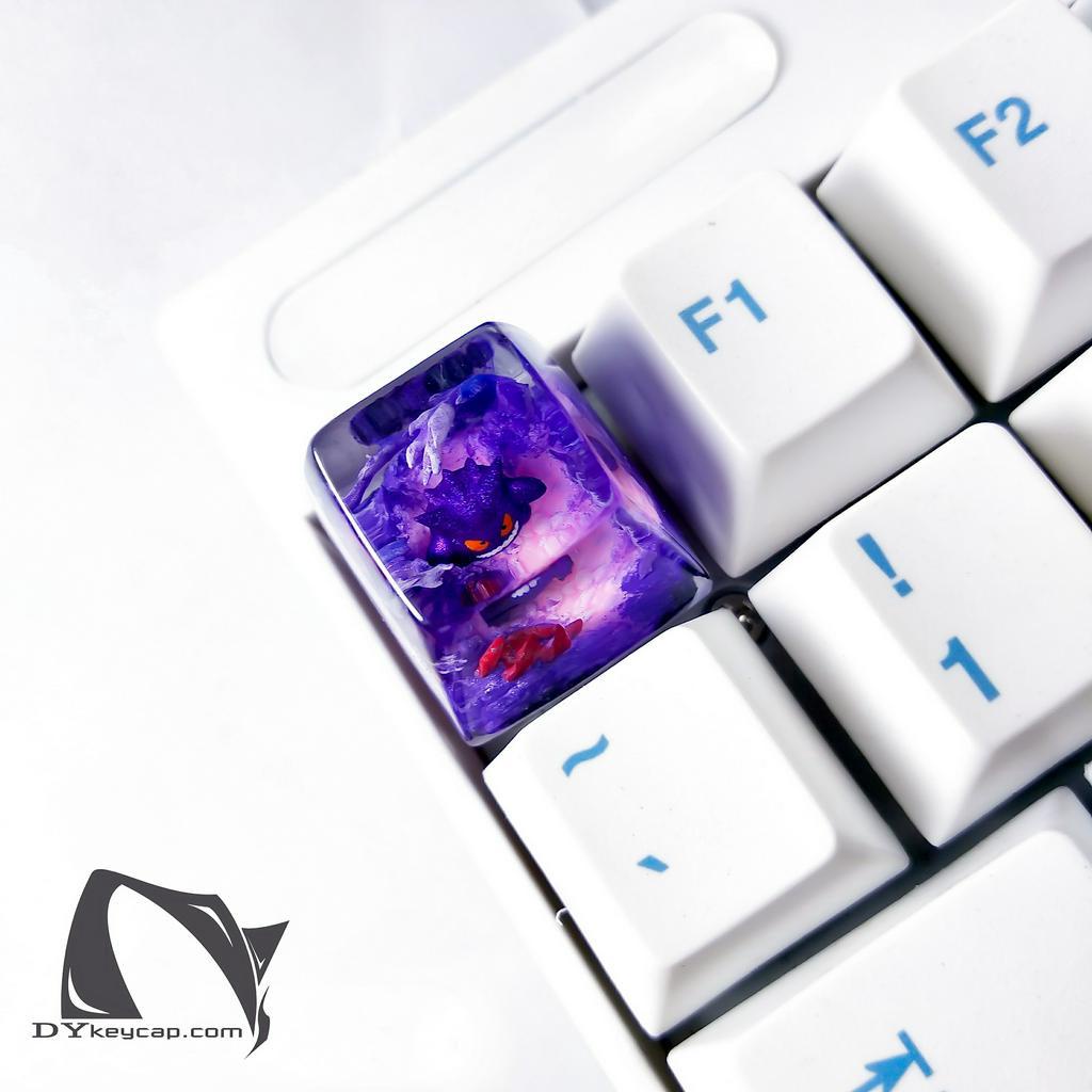 Nút bàn phím Pokemon, nút bàn phím Gengar, Bàn phím nhân vật hoạt hình - Gengar keycap, POKÉMON Artisan Keycap