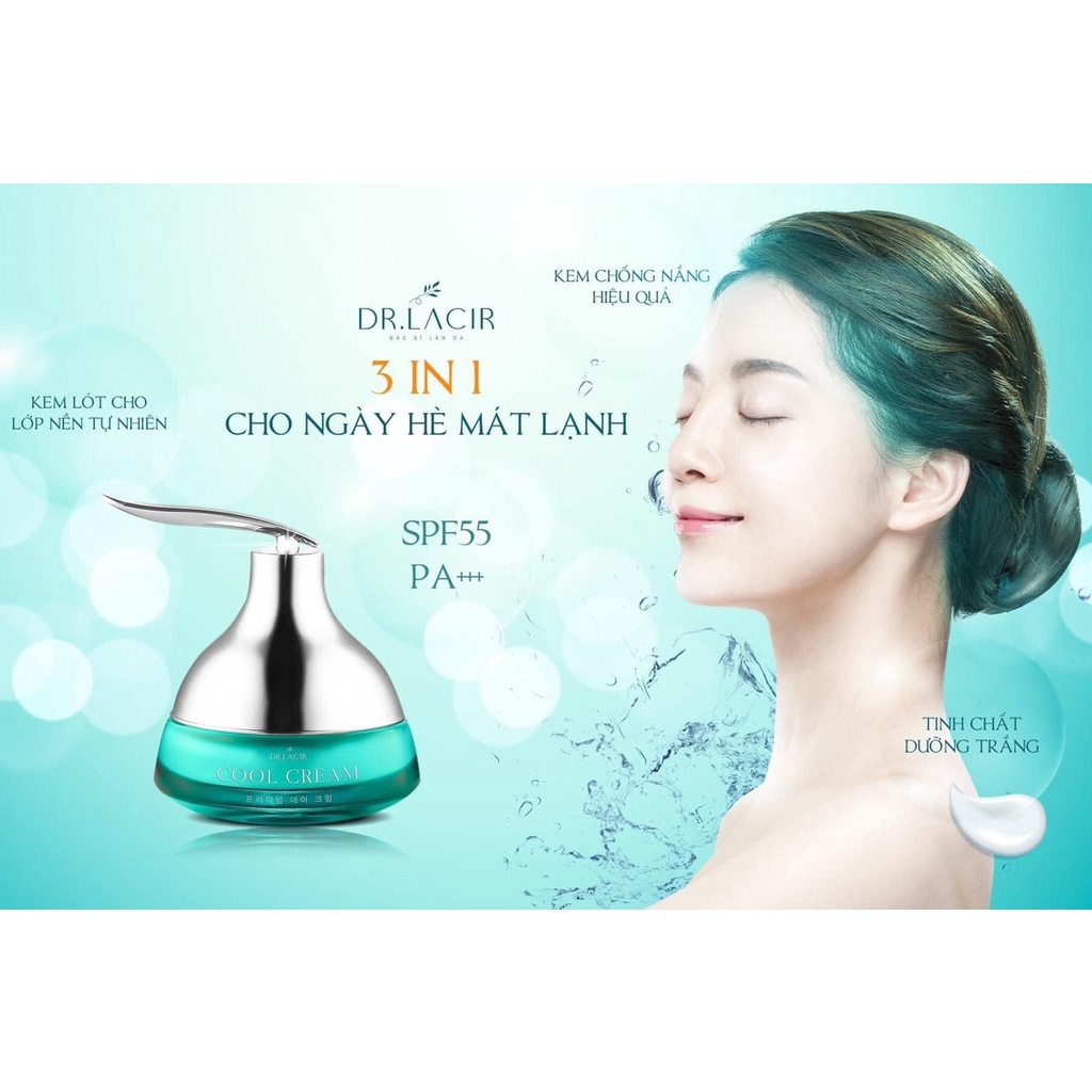 Kem chống nắng Cool Cream + Kem Dưỡng Trắng Da Ban Đêm La'cir Cream Kem dưỡng trắng da dưỡng ẩm mờ nám Dr.Lacir Quynhanh